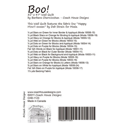 Boo! Quilt Pattern