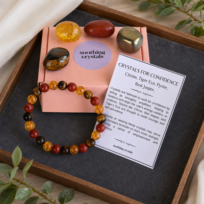 Boost CONFIDENCE Crystal Kit, Gemstone Tumble Kit, Confidence Crystal Gift Set.