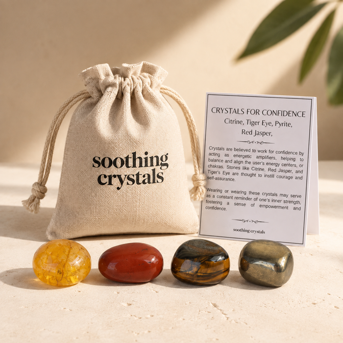 Boost CONFIDENCE Crystal Kit, Gemstone Tumble Kit, Confidence Crystal Gift Set.