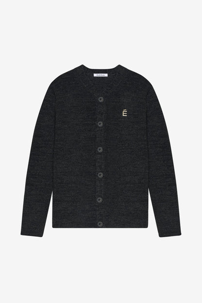 BORIS CARDIGAN ACCENT CARDIGAN - CHARCOAL T1 / CHARCOAL