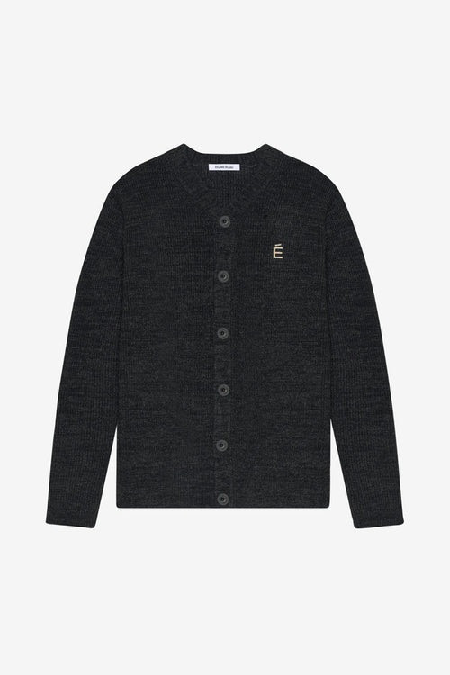 BORIS CARDIGAN ACCENT CARDIGAN - CHARCOAL T1 / CHARCOAL