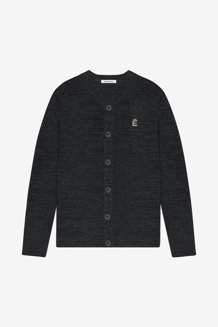 BORIS CARDIGAN ACCENT CARDIGAN - CHARCOAL T1 / CHARCOAL