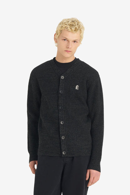 BORIS CARDIGAN ACCENT CARDIGAN - CHARCOAL T1 / CHARCOAL