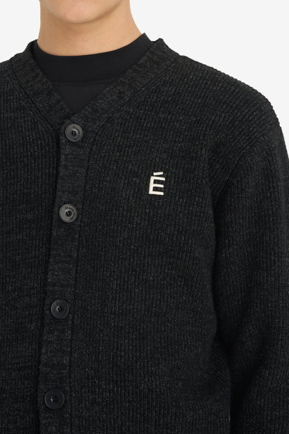 BORIS CARDIGAN ACCENT CARDIGAN - CHARCOAL T1 / CHARCOAL
