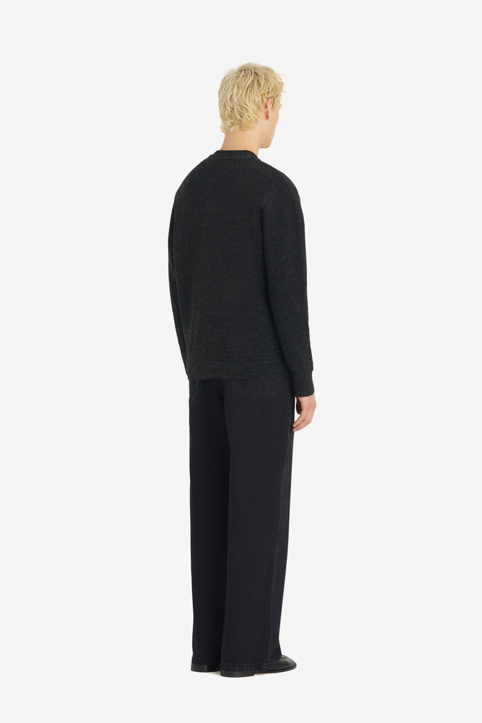 BORIS CARDIGAN ACCENT CARDIGAN - CHARCOAL T1 / CHARCOAL