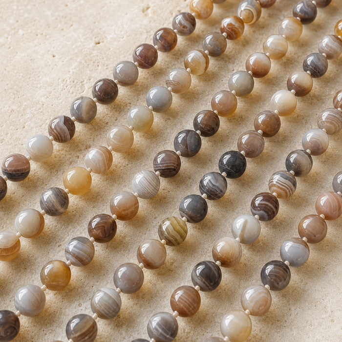 Botswana Agate Beads, Natural Round Crystal Beads 6mm to 10mm