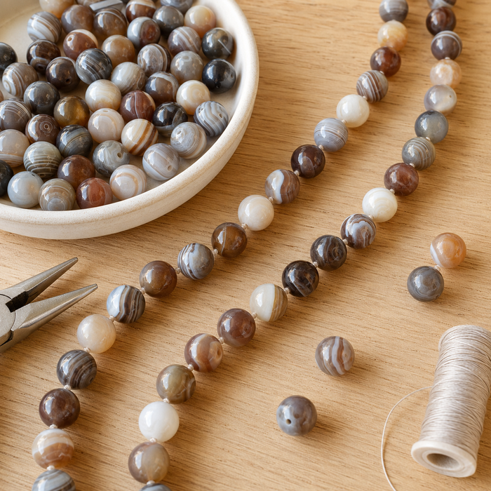 Botswana Agate Beads, Natural Round Crystal Beads 6mm to 10mm