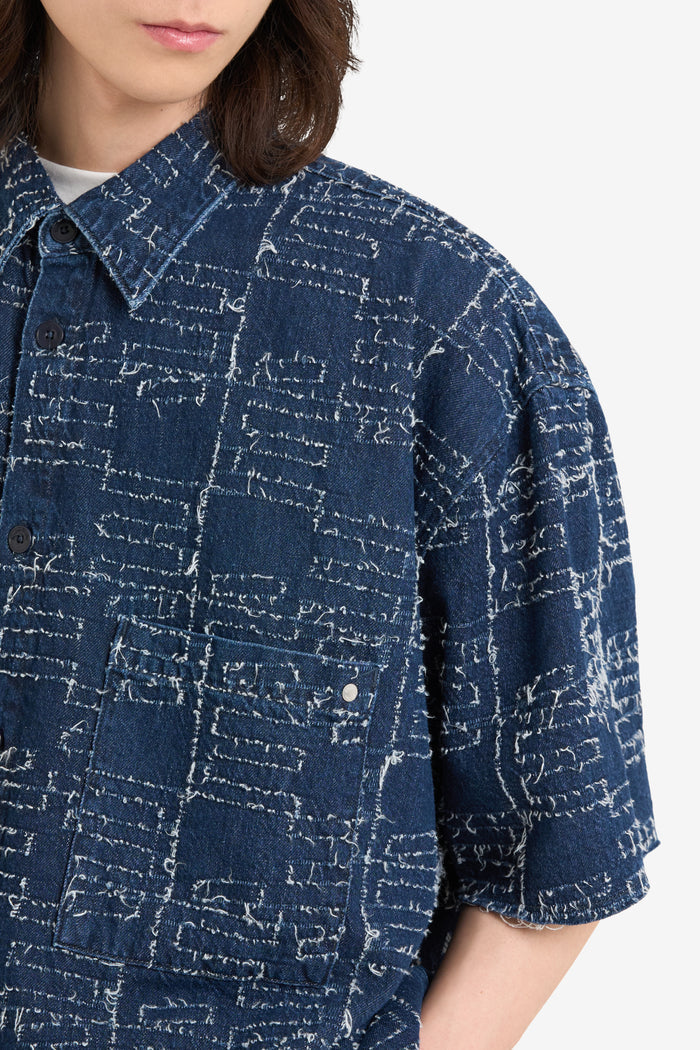 ETUDES STUDIO BOXY FIT SHORT SLEEVES SHIRT BLUE 4