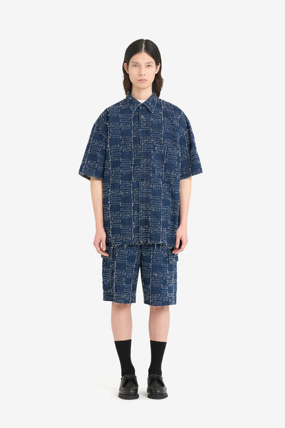 ETUDES STUDIO BOXY FIT SHORT SLEEVES SHIRT BLUE 2