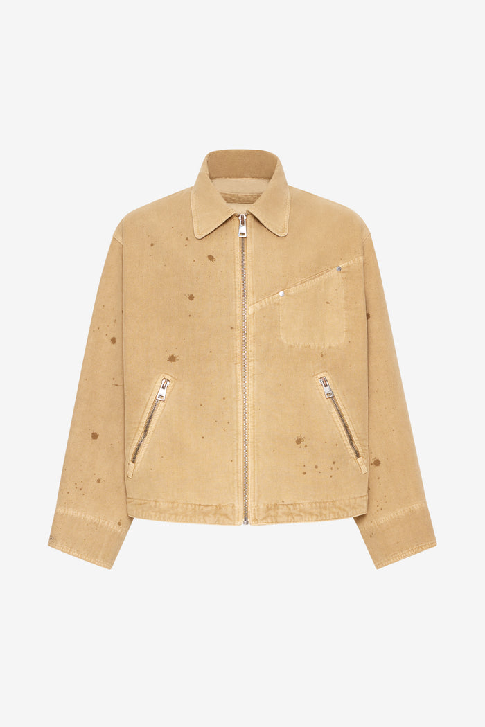 ETUDES STUDIO BOXY ZIPPED JACKET DRIPS CAMEL 1