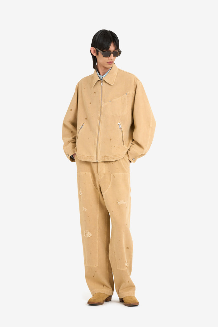 ETUDES STUDIO BOXY ZIPPED JACKET DRIPS CAMEL 3