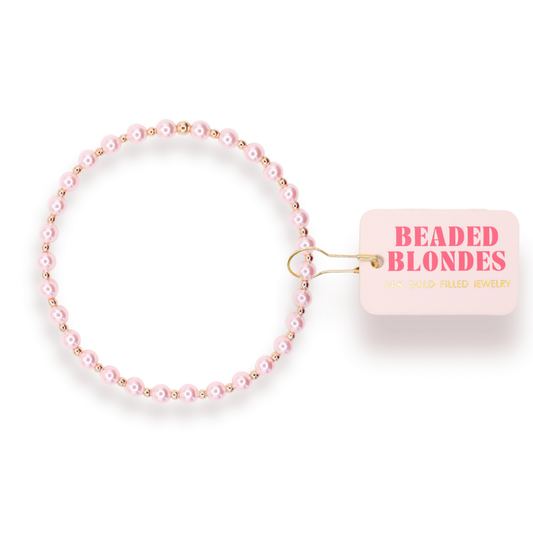 Bracelet Luci Pink Mini Pearl in Gold
