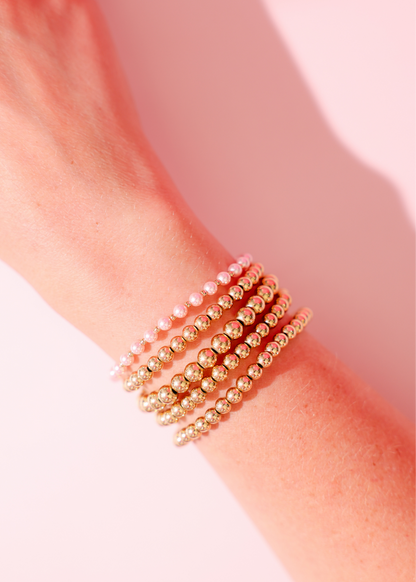 Bracelet Luci Pink Mini Pearl in Gold
