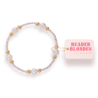 Bracelet Serena Pearl in Silver with Gold