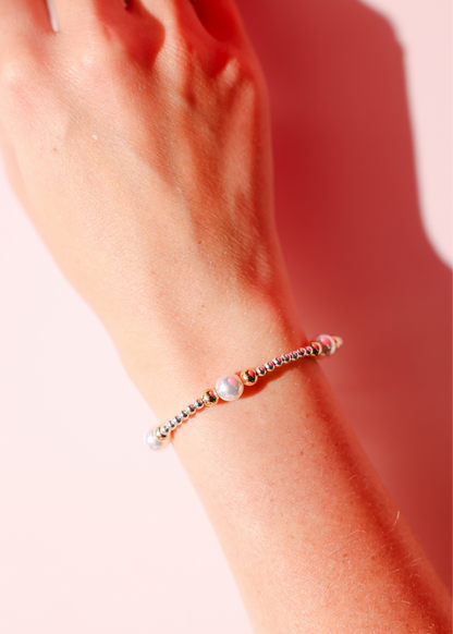 Bracelet Serena Pearl in Silver with Gold