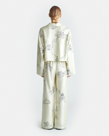 Brenda - Printed Silk Twill Pants - Folktale