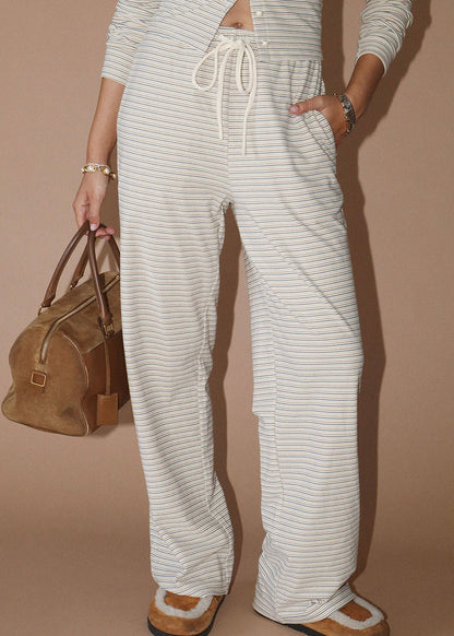 Briar Striped Lounge Pant - Cream