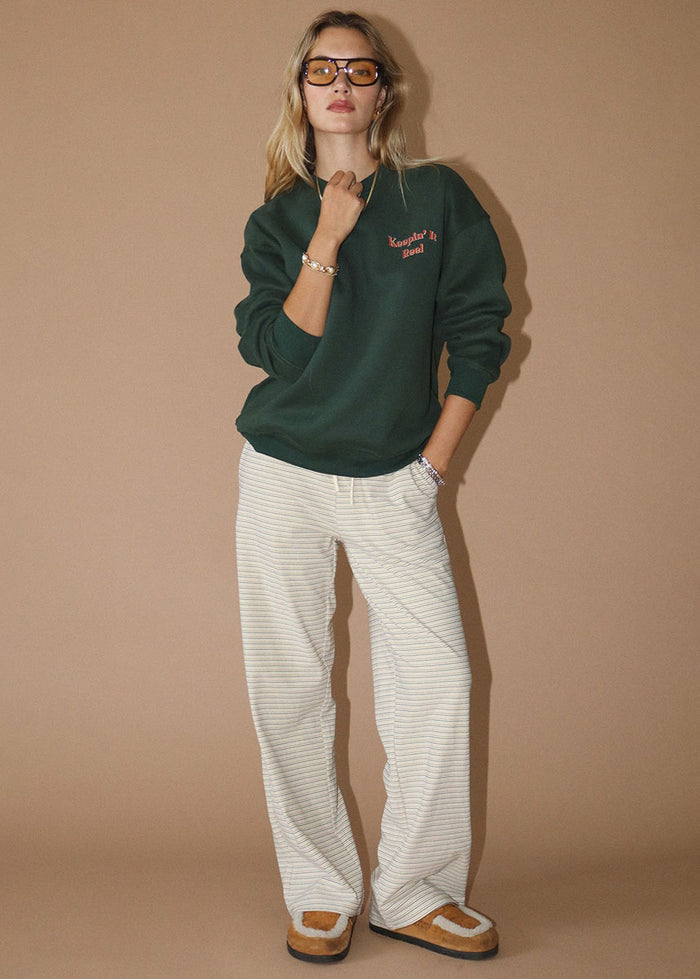 Briar Striped Lounge Pant - Cream