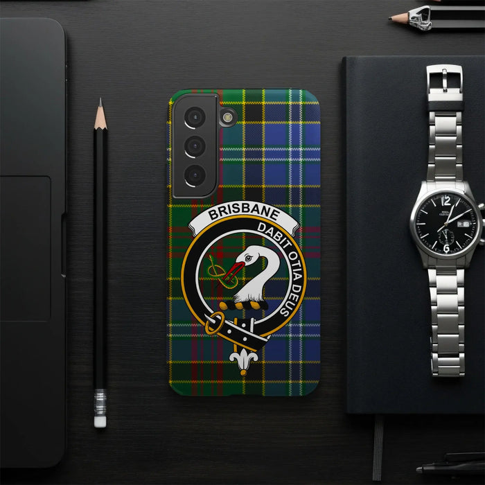 Brisbane Scottish heritage phone case shown from an alternate product view