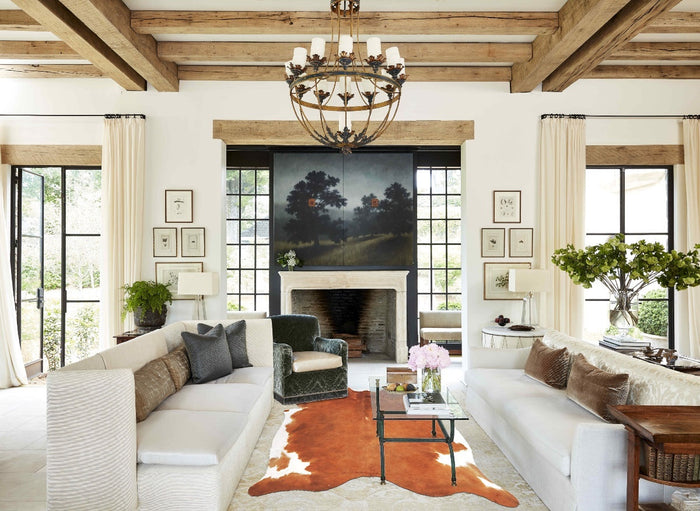 Brown and White Regular Cowhide Rug #B4058
