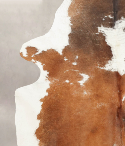 Brown and White Cowhide Rug #B3840