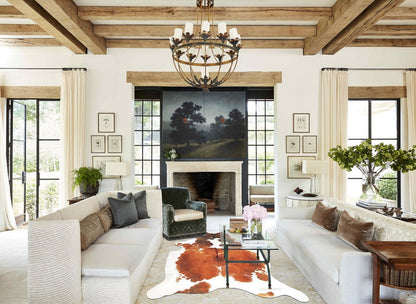 Brown and White Cowhide Rug #B3840