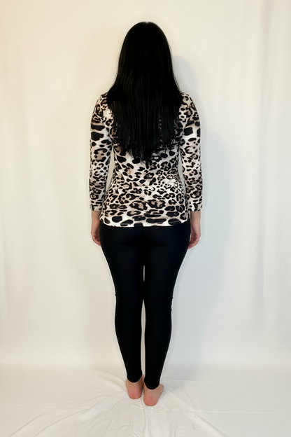 Brown Animal Print Top