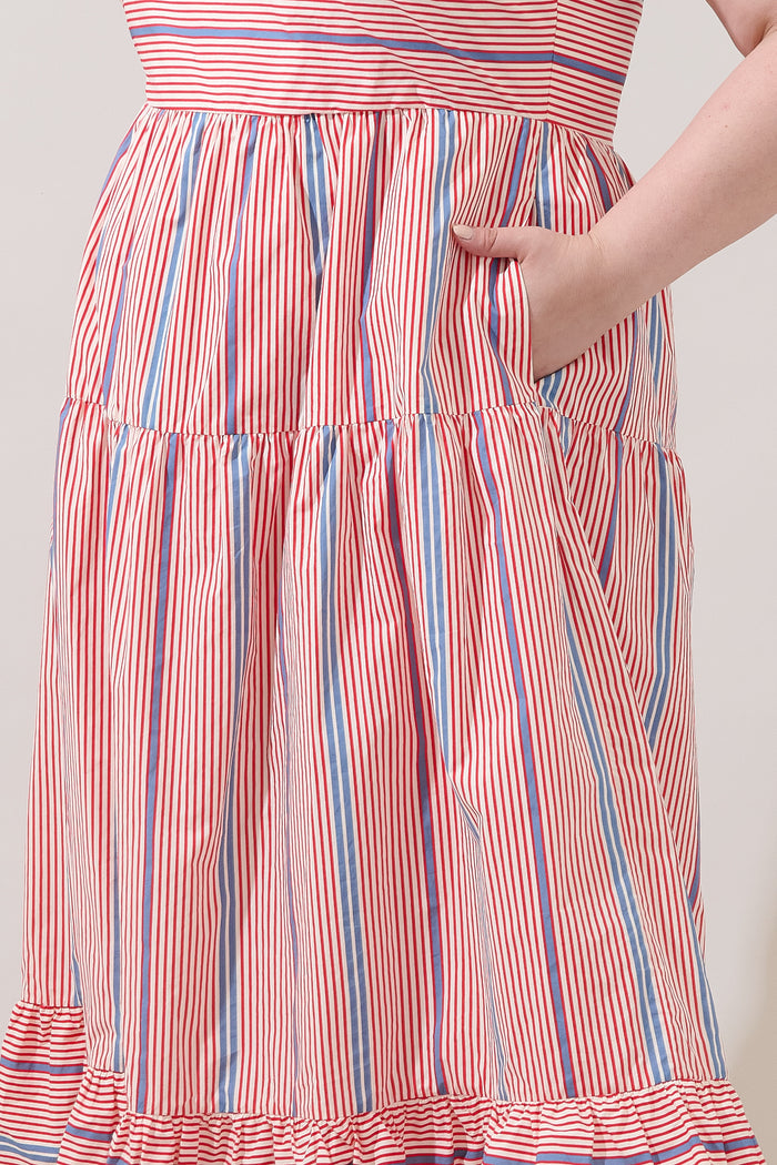 Brynley Cami Midi Dress Stripe Curve