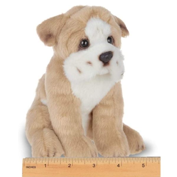 Bulldog Lil' Tug Plush Stuffed Animal Puppy Dog Measuring Horizontally