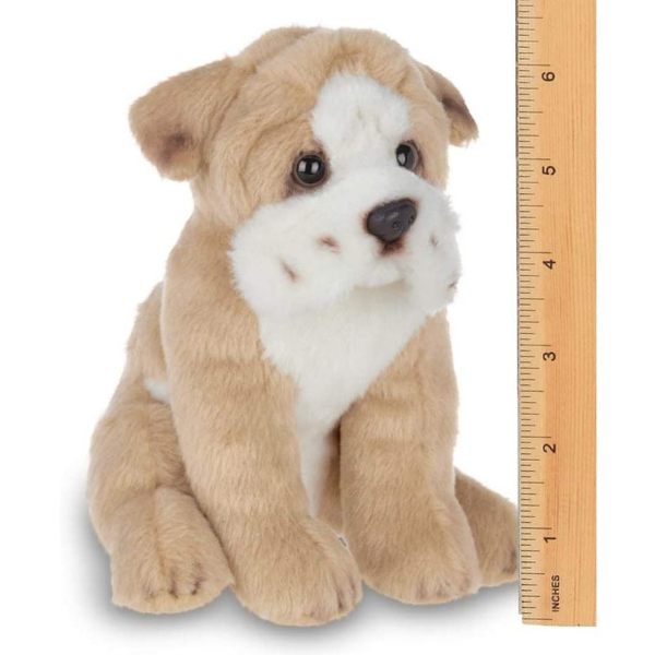 Bulldog Lil' Tug Plush Stuffed Animal Puppy Dog Measuring Vertically