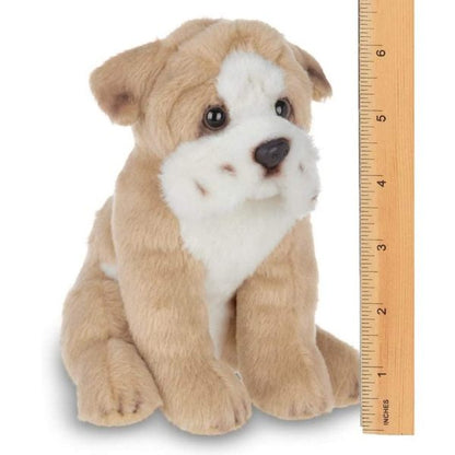 Bulldog Lil' Tug Plush Stuffed Animal Puppy Dog Measuring Vertically