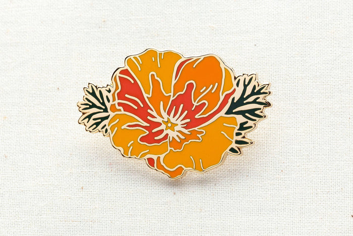 California Poppy Enamel Pin