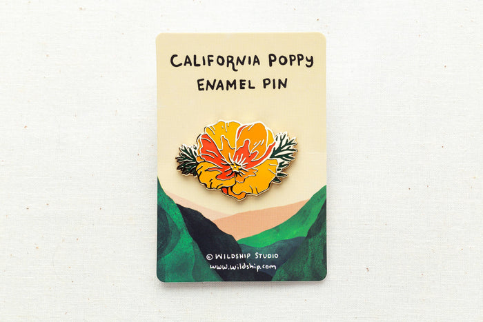 California Poppy Enamel Pin