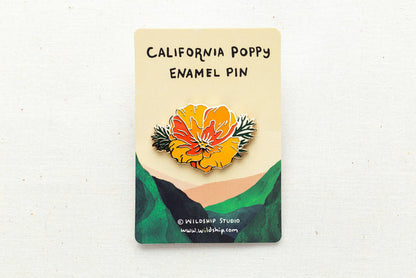 California Poppy Enamel Pin