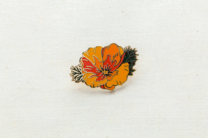 California Poppy Enamel Pin