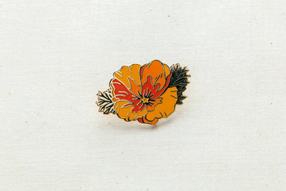 California Poppy Enamel Pin