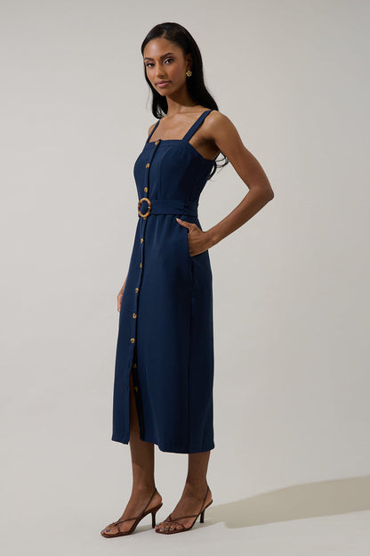 Camady Sleeveless Button Midi Dress