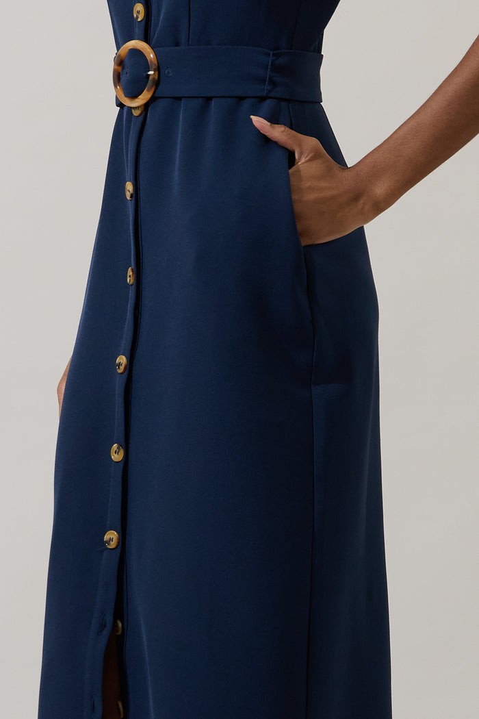 Camady Sleeveless Button Midi Dress