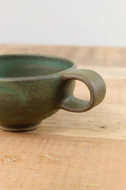 Kati Von Lehman Home CoffeeTea Cappuccino Mug and Saucer in Emerald Emerald