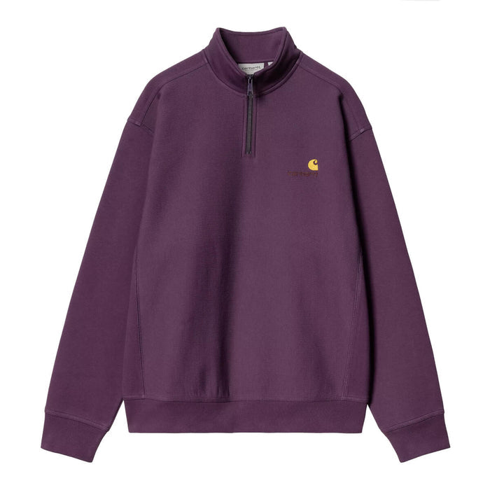 Carhartt  WIP American Script Half Zip Crewneck Huckleberry