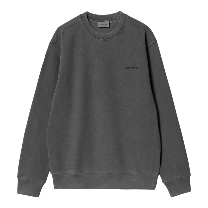 Carhartt WIP Duster Script Crewneck Black Garment Dyed