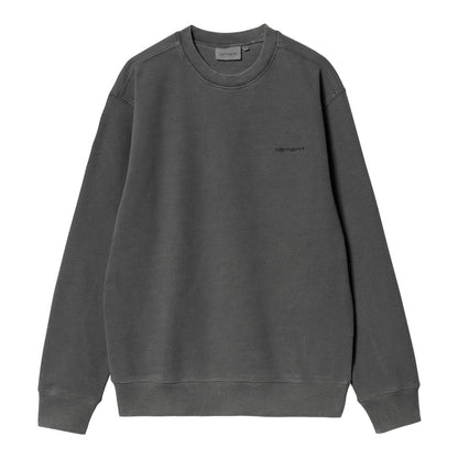 Carhartt WIP Duster Script Crewneck Black Garment Dyed