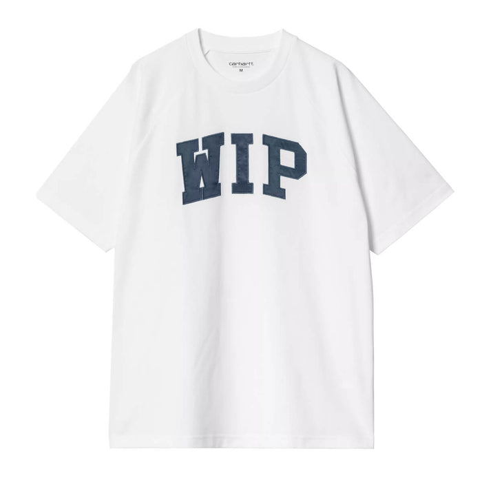 Carhartt WIP Logo T-Shirt White/Dusky Blue