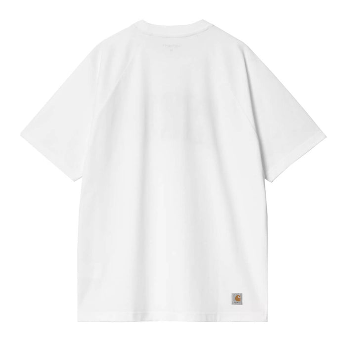 Carhartt WIP Logo T-Shirt White/Dusky Blue