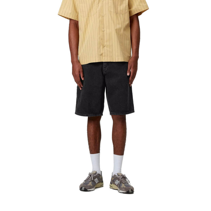 Carhartt WIP Single Knee Short Black Stone Washed