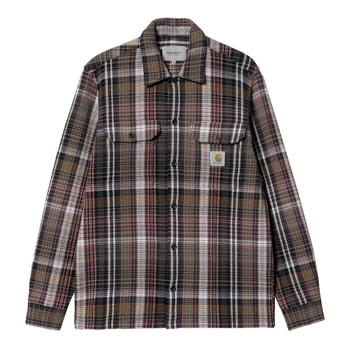 Carhartt WIP Valmon L/S Hemd Valmon Check Hamilton Brown