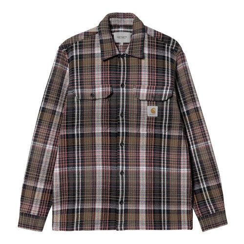 Carhartt WIP Valmon L/S Hemd Valmon Check Hamilton Brown