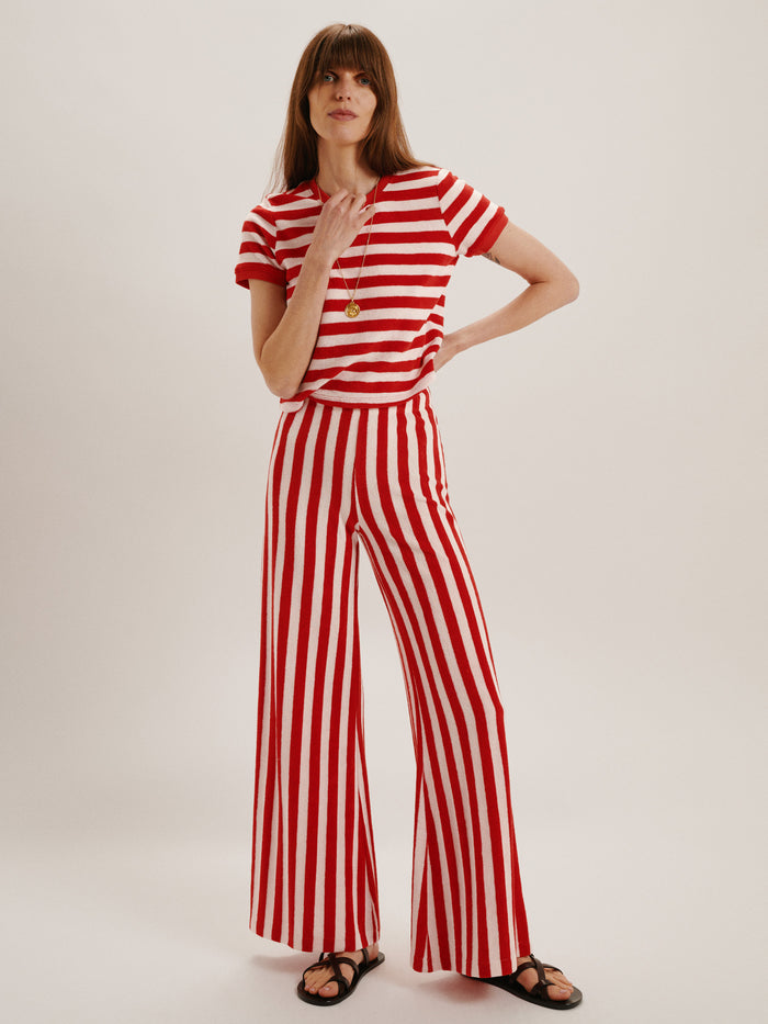 Cherry-Ivory Stripe