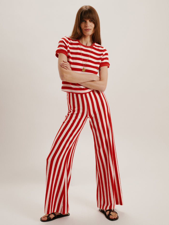 Cherry-Ivory Stripe