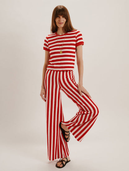Cherry-Ivory Stripe